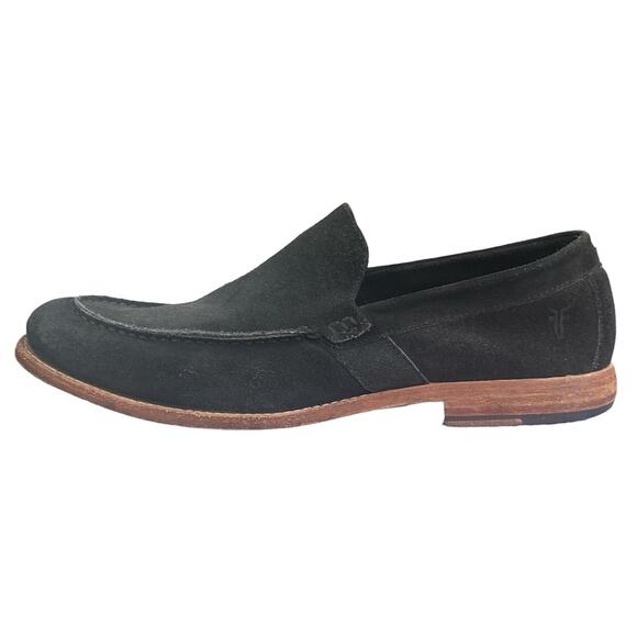 Frye Mens Grenson Green Grey Suede Slip On Loafers Size US 9.5